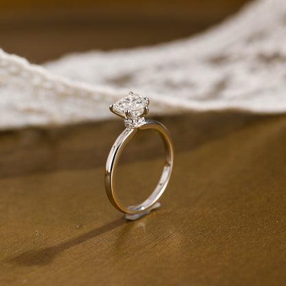 2 CT Emerald Pave Moissanite Engagement Ring