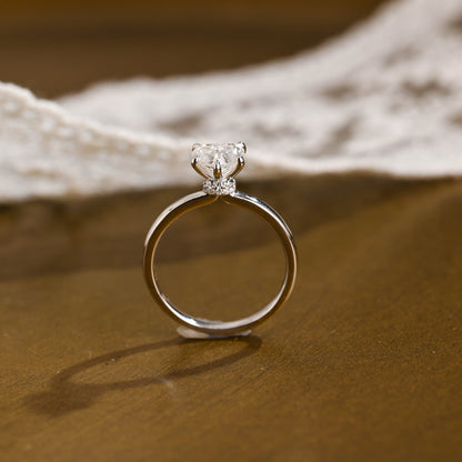 2 CT Emerald Pave Moissanite Engagement Ring