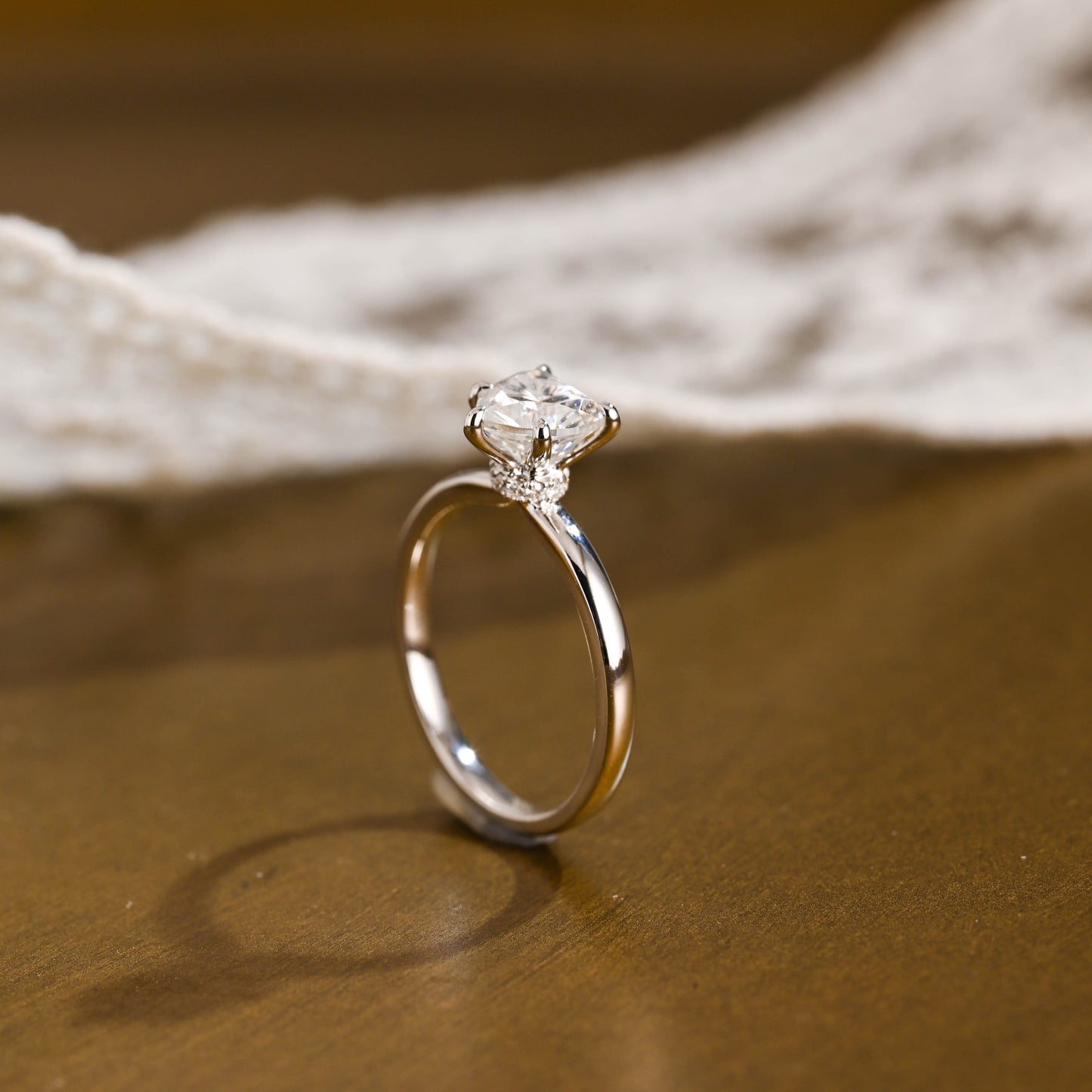 2 CT Emerald Pave Moissanite Engagement Ring