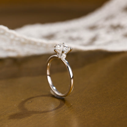 2 CT Emerald Pave Moissanite Engagement Ring