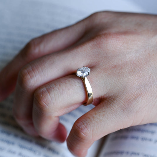 2 CT Emerald Pave Moissanite Engagement Ring