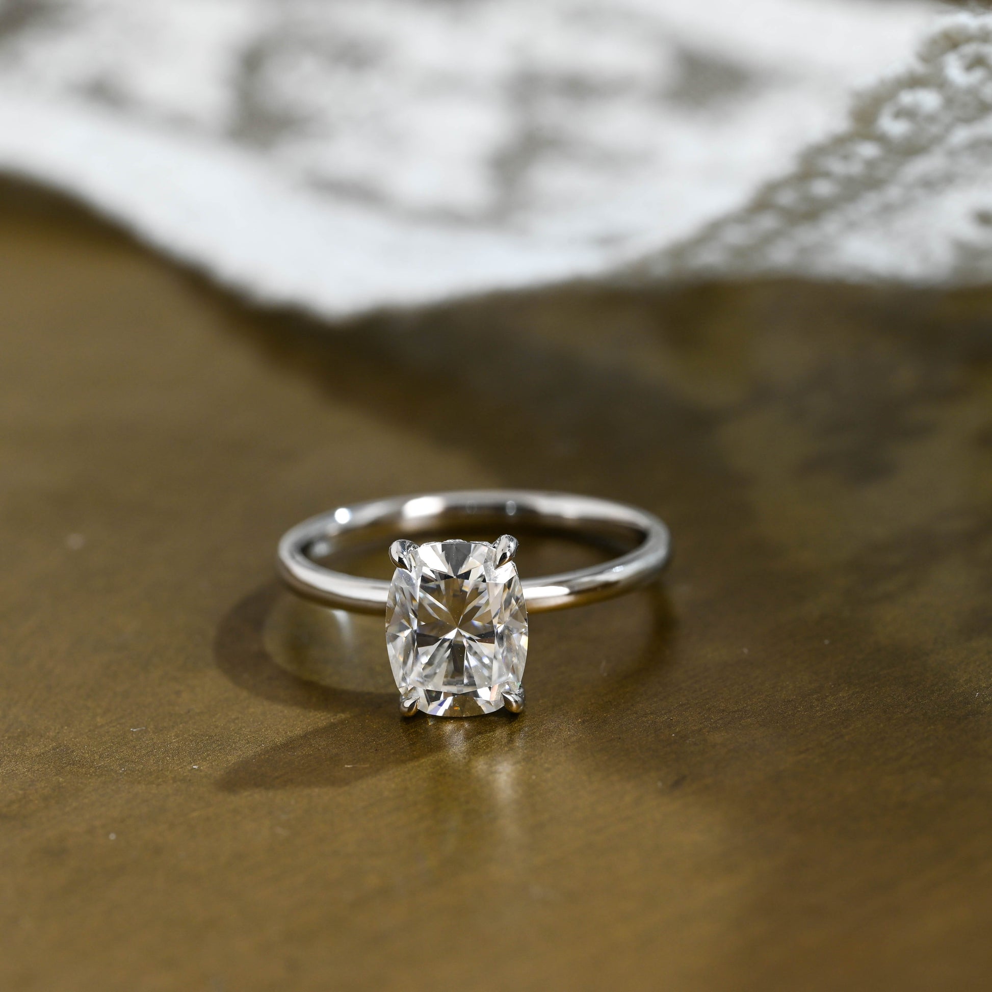 2 CT Emerald Pave Moissanite Engagement Ring