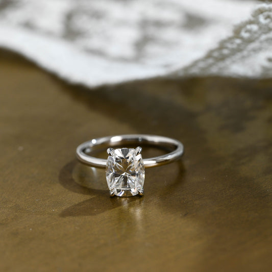 2 CT Emerald Pave Moissanite Engagement Ring