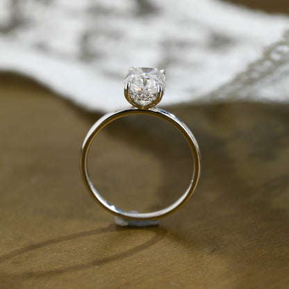 2 CT Emerald Pave Moissanite Engagement Ring