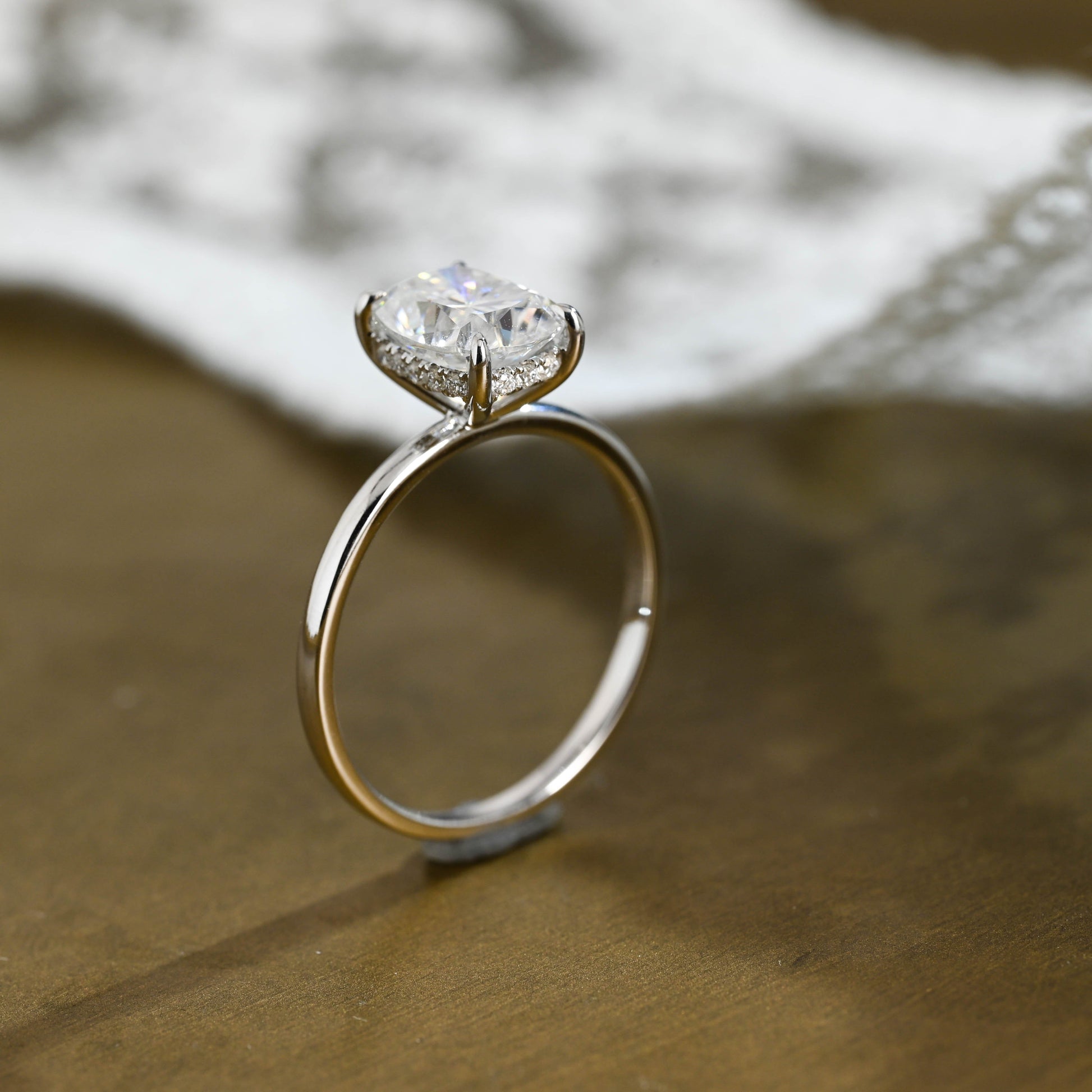 2 CT Emerald Pave Moissanite Engagement Ring