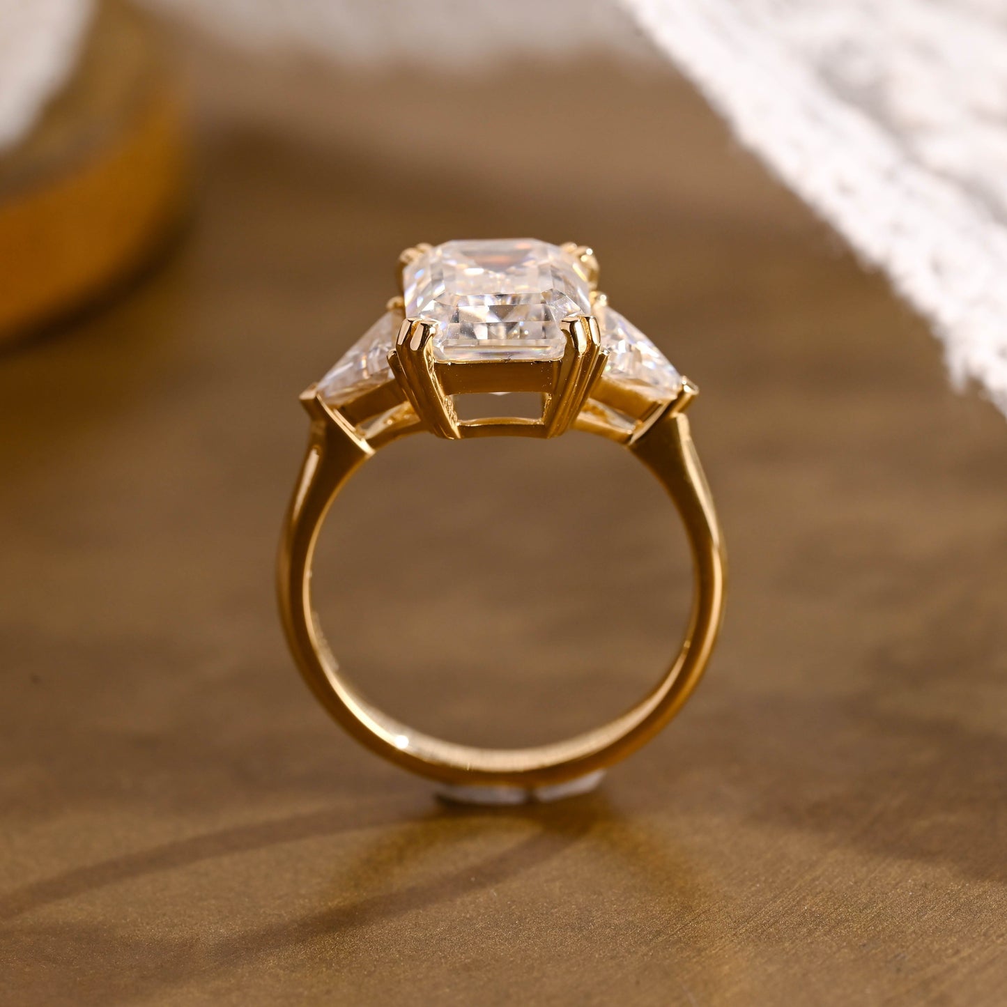 2 CT Emerald Pave Moissanite Engagement Ring