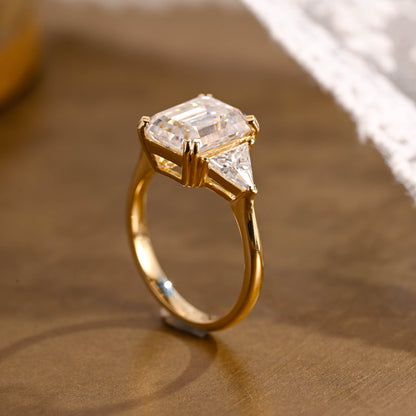 2 CT Emerald Pave Moissanite Engagement Ring