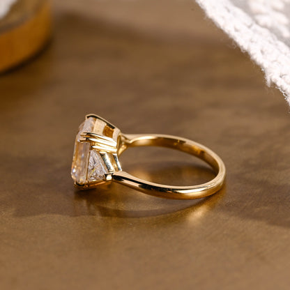 2 CT Emerald Pave Moissanite Engagement Ring