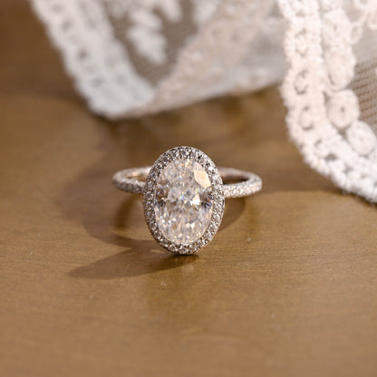 2 CT Emerald Pave Moissanite Engagement Ring