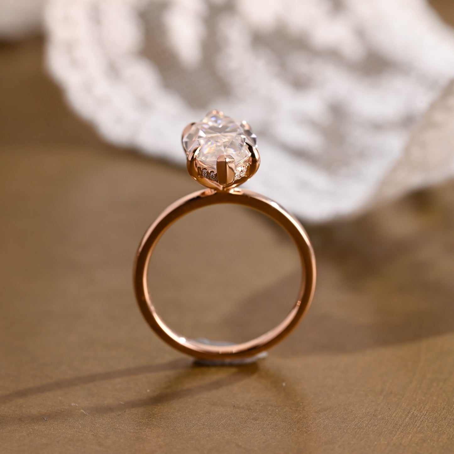 2 CT Emerald Pave Moissanite Engagement Ring