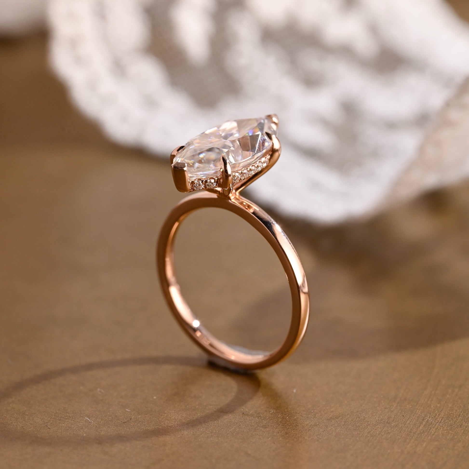 2 CT Emerald Pave Moissanite Engagement Ring
