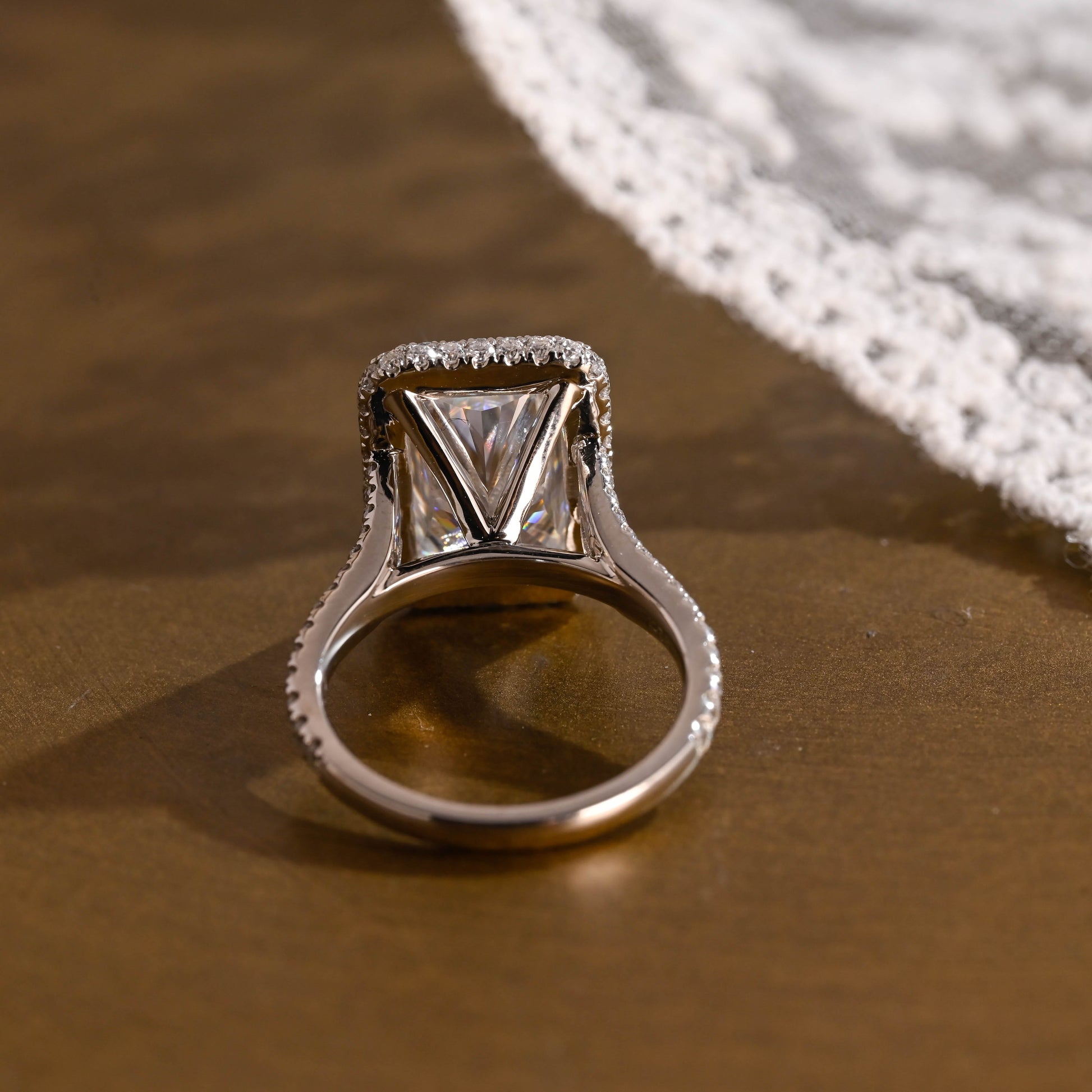 2 CT Emerald Pave Moissanite Engagement Ring
