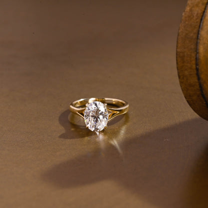 2 CT Emerald Pave Moissanite Engagement Ring