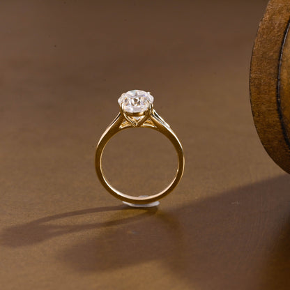 2 CT Emerald Pave Moissanite Engagement Ring
