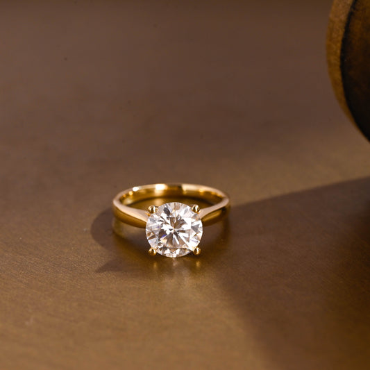 2 CT Emerald Pave Moissanite Engagement Ring