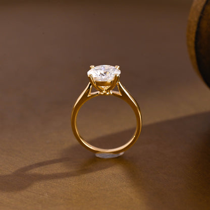 2 CT Emerald Pave Moissanite Engagement Ring
