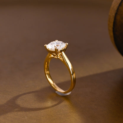 2 CT Emerald Pave Moissanite Engagement Ring