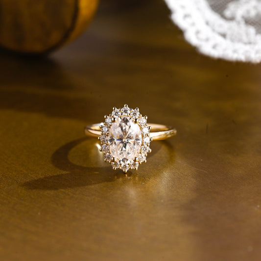 2 CT Emerald Pave Moissanite Engagement Ring