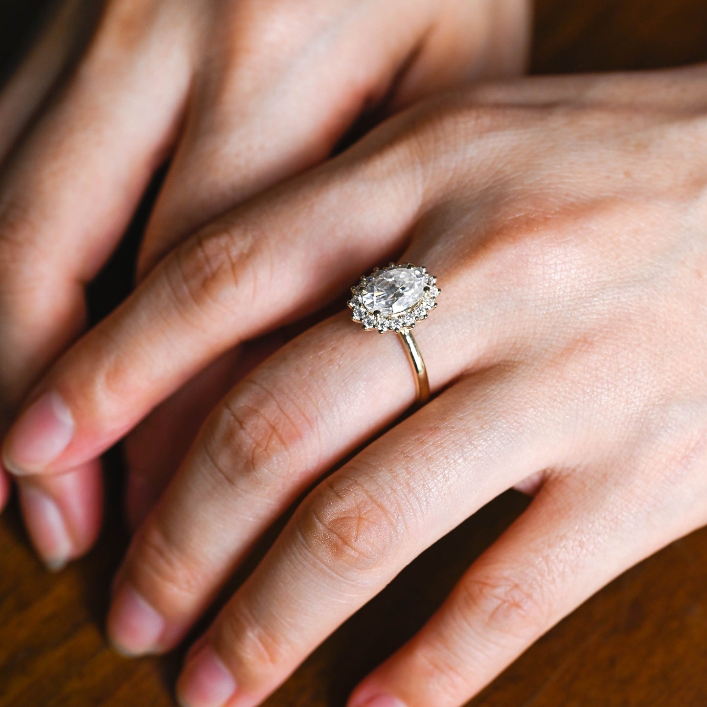 2 CT Emerald Pave Moissanite Engagement Ring