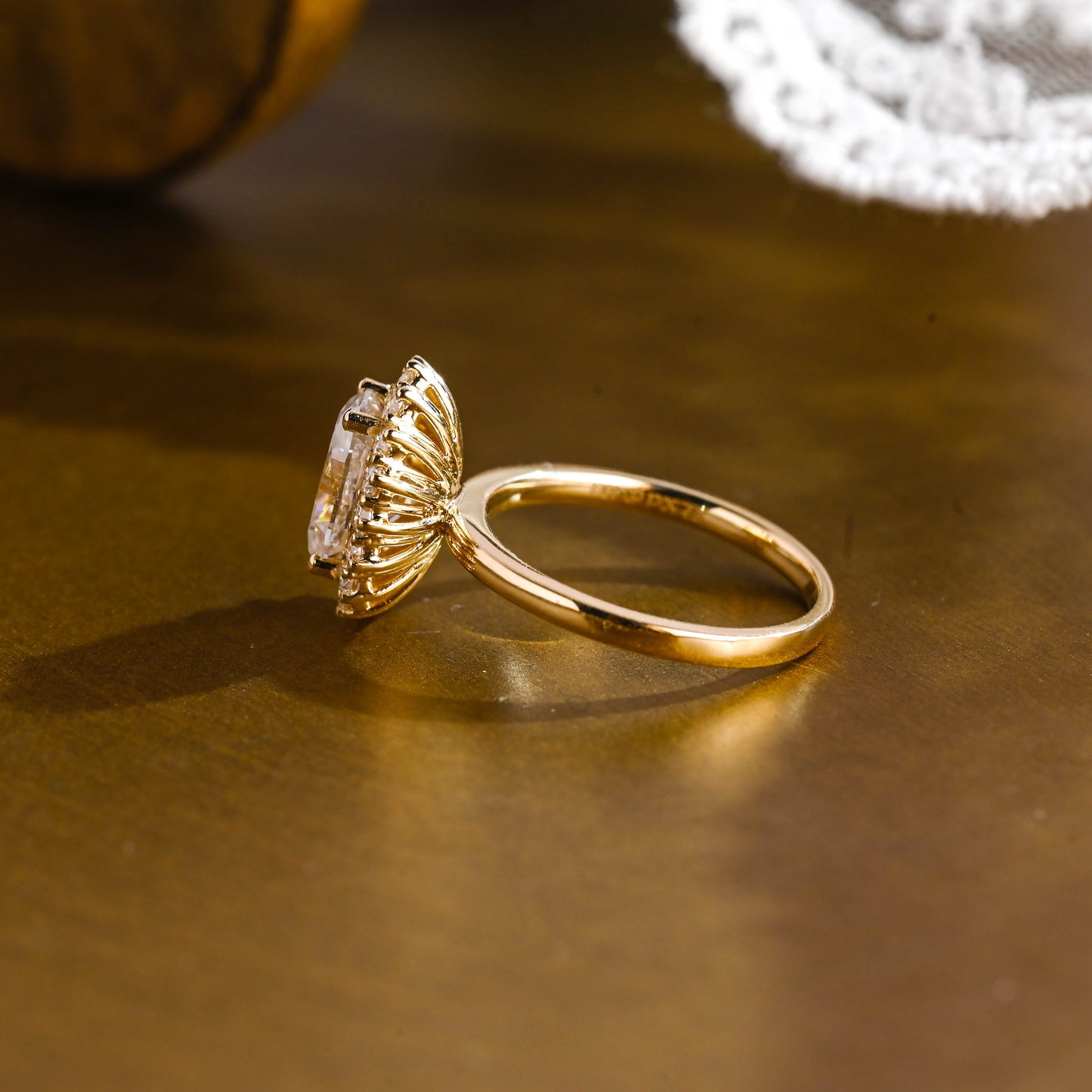 2 CT Emerald Pave Moissanite Engagement Ring