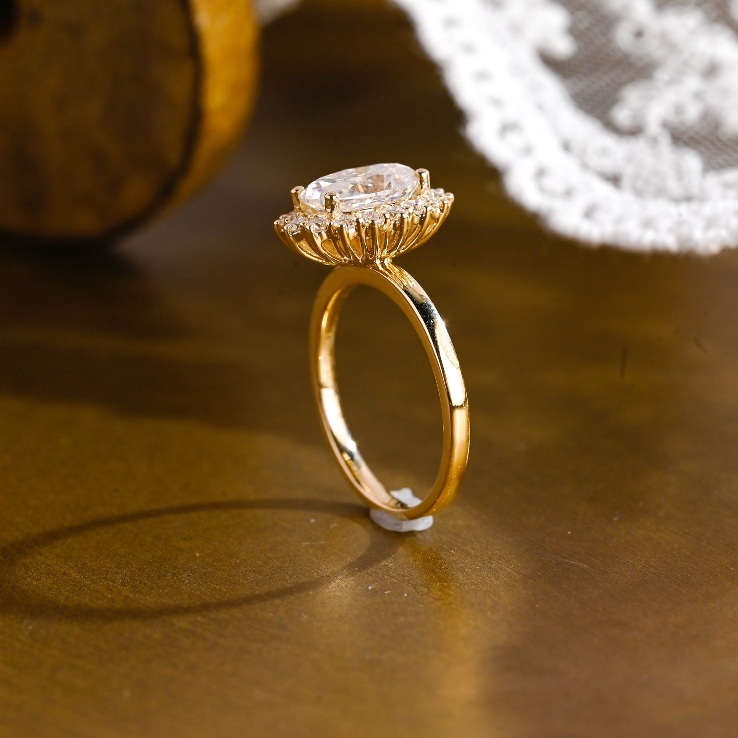 2 CT Emerald Pave Moissanite Engagement Ring