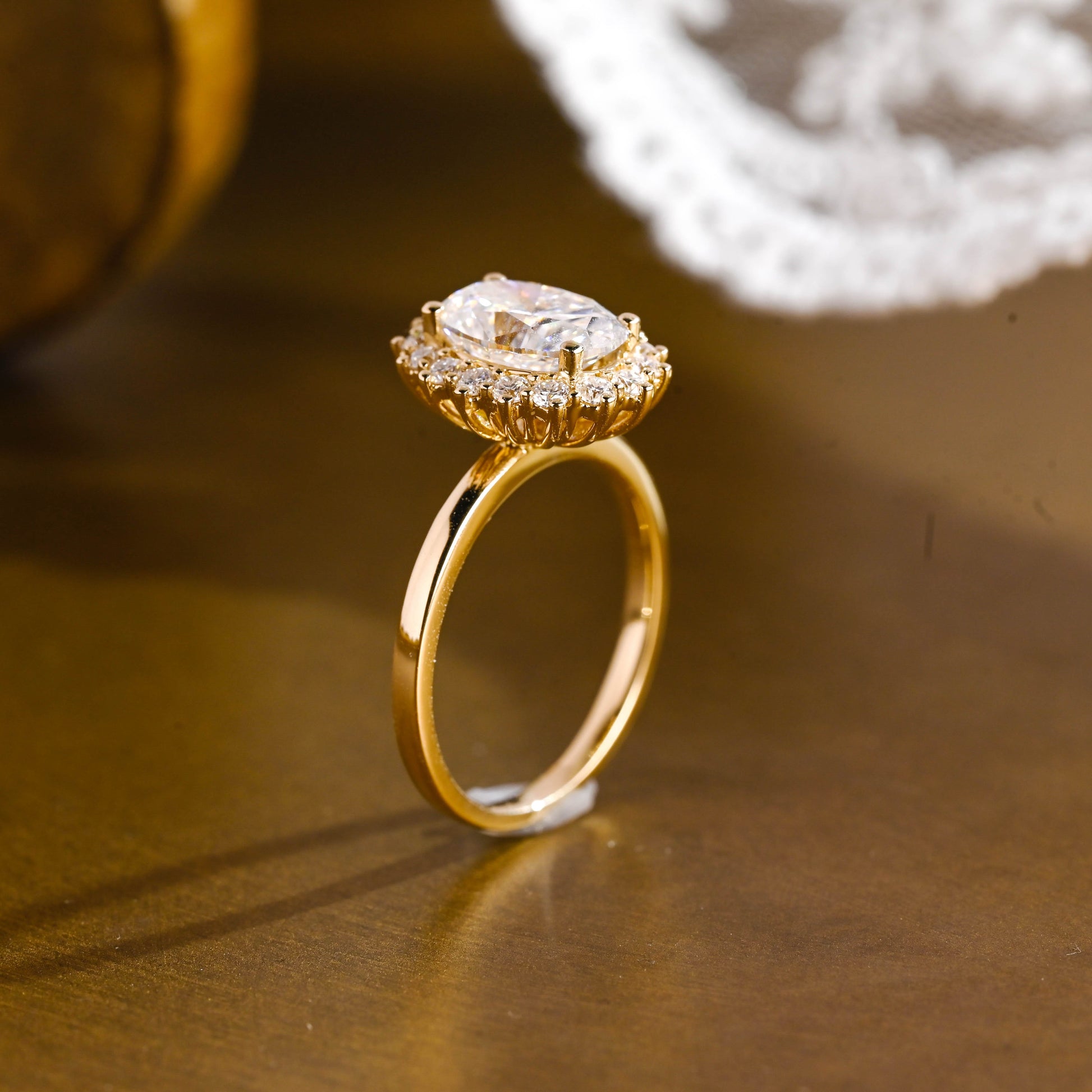 2 CT Emerald Pave Moissanite Engagement Ring