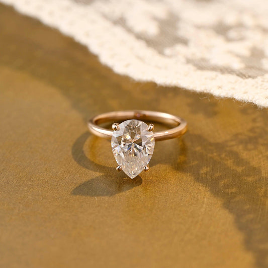2 CT Emerald Pave Moissanite Engagement Ring
