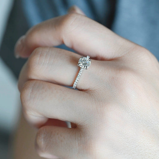 2 CT Emerald Pave Moissanite Engagement Ring