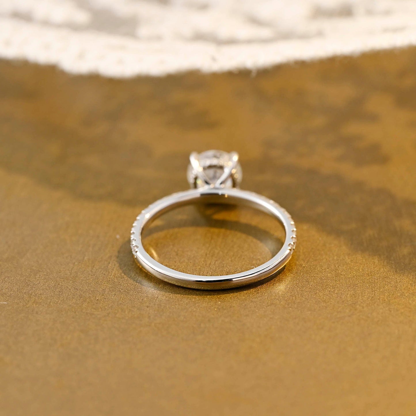 2 CT Emerald Pave Moissanite Engagement Ring
