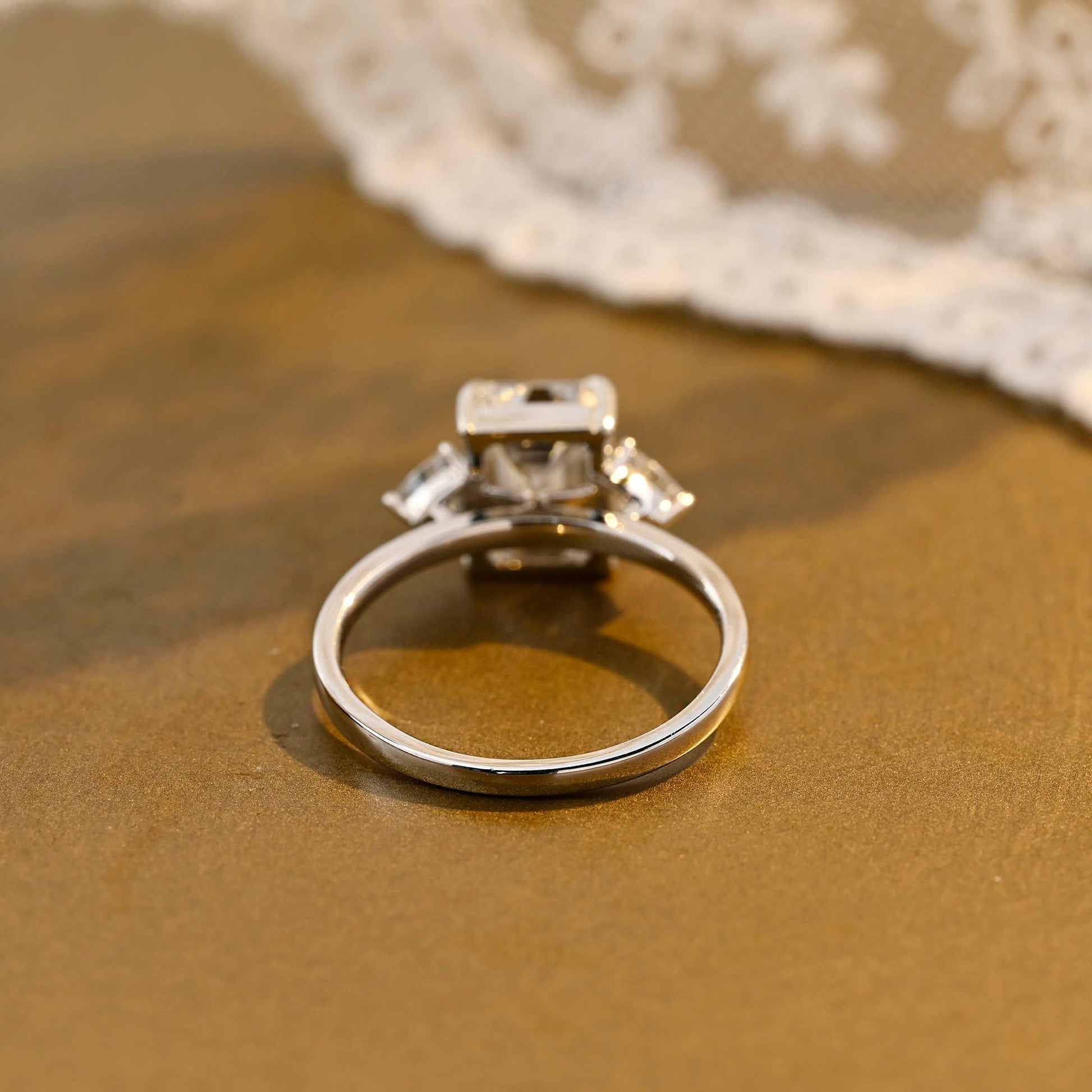 2 CT Emerald Pave Moissanite Engagement Ring