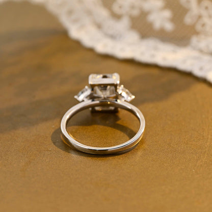 2 CT Emerald Pave Moissanite Engagement Ring