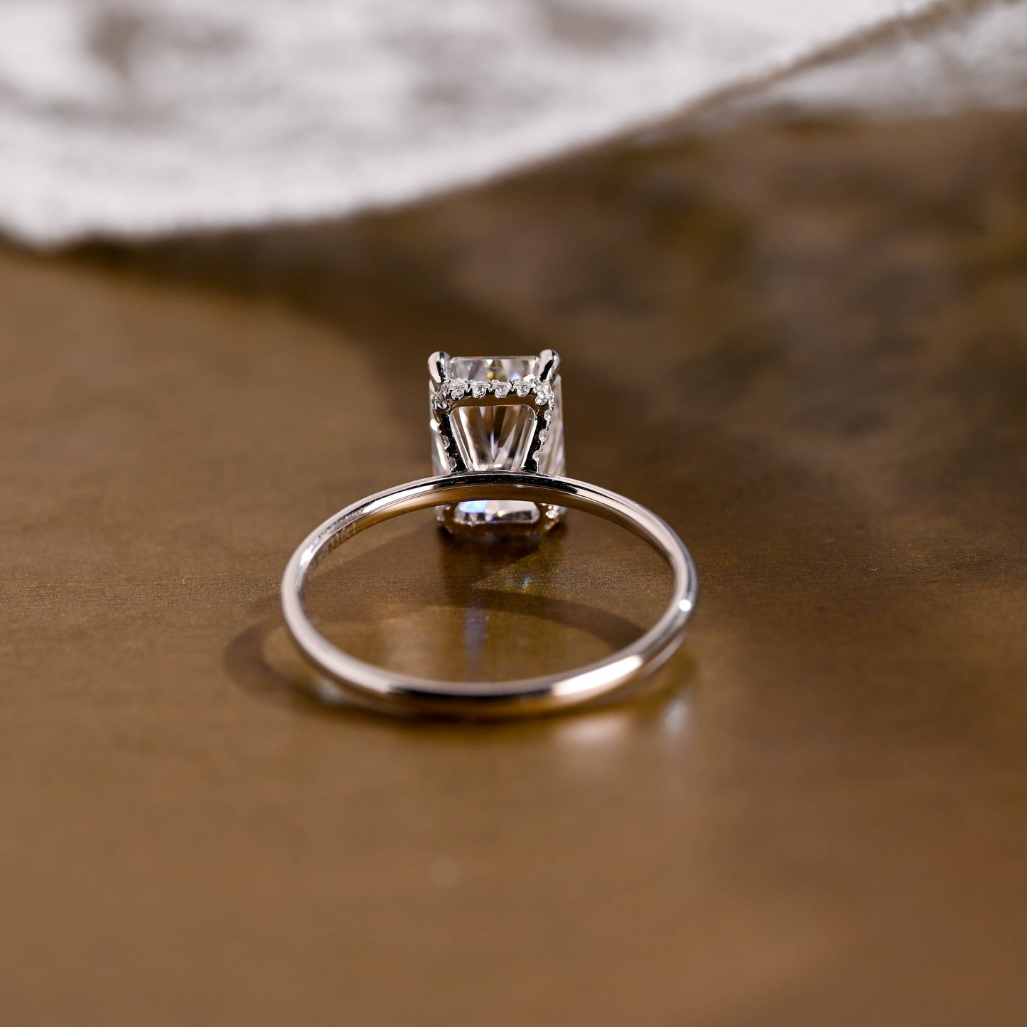 2 CT Emerald Pave Moissanite Engagement Ring
