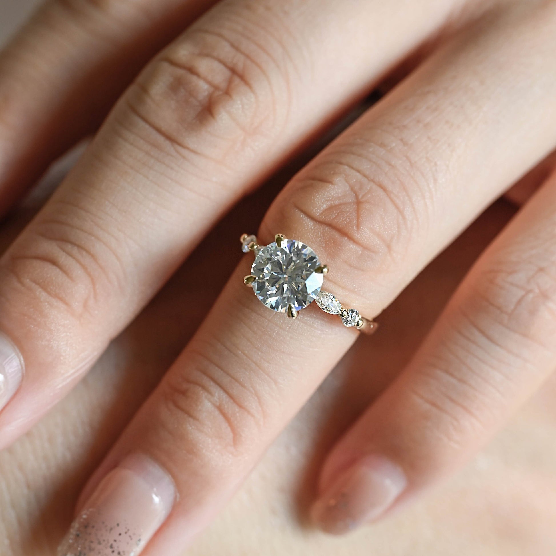2 CT Emerald Pave Moissanite Engagement Ring