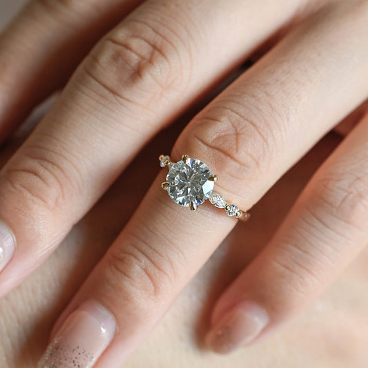 2 CT Emerald Pave Moissanite Engagement Ring
