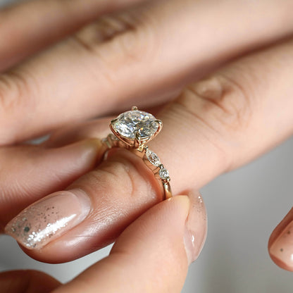 2 CT Emerald Pave Moissanite Engagement Ring