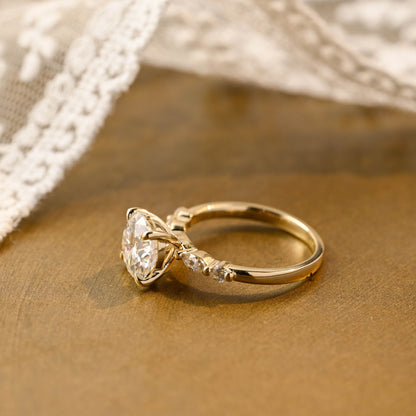 2 CT Emerald Pave Moissanite Engagement Ring