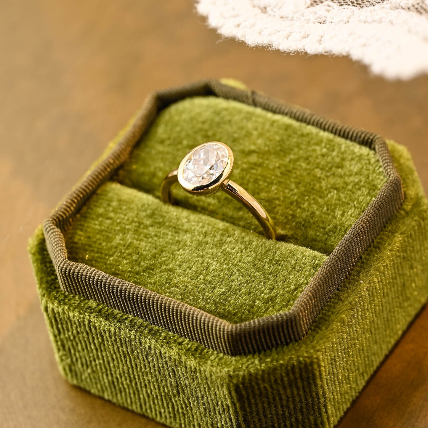 2 CT Emerald Pave Moissanite Engagement Ring