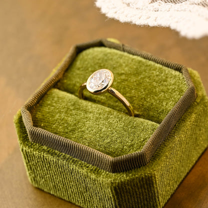 2 CT Emerald Pave Moissanite Engagement Ring