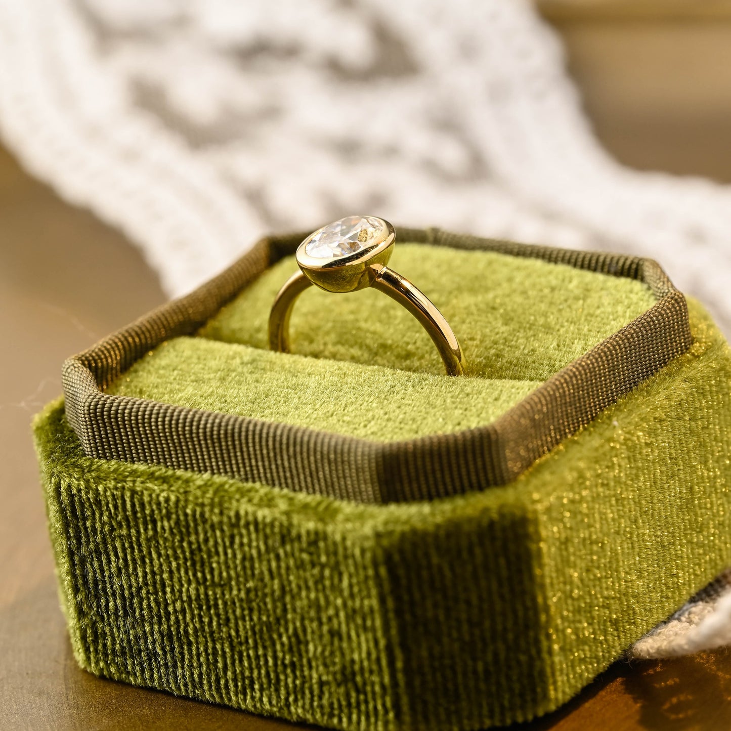 2 CT Emerald Pave Moissanite Engagement Ring