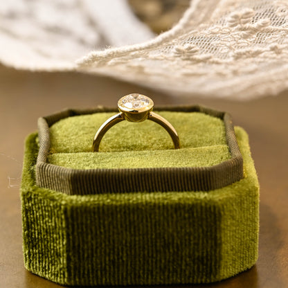 2 CT Emerald Pave Moissanite Engagement Ring