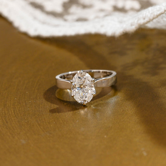2 CT Emerald Pave Moissanite Engagement Ring