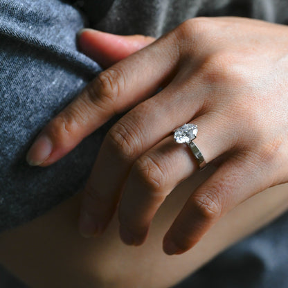 2 CT Emerald Pave Moissanite Engagement Ring