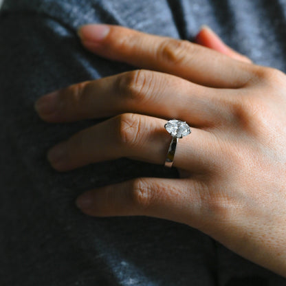 2 CT Emerald Pave Moissanite Engagement Ring