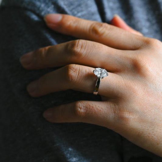 2 CT Emerald Pave Moissanite Engagement Ring