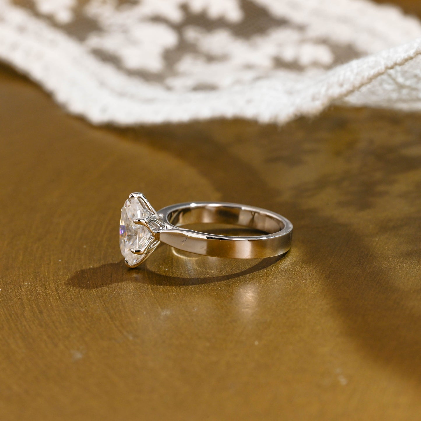 2 CT Emerald Pave Moissanite Engagement Ring