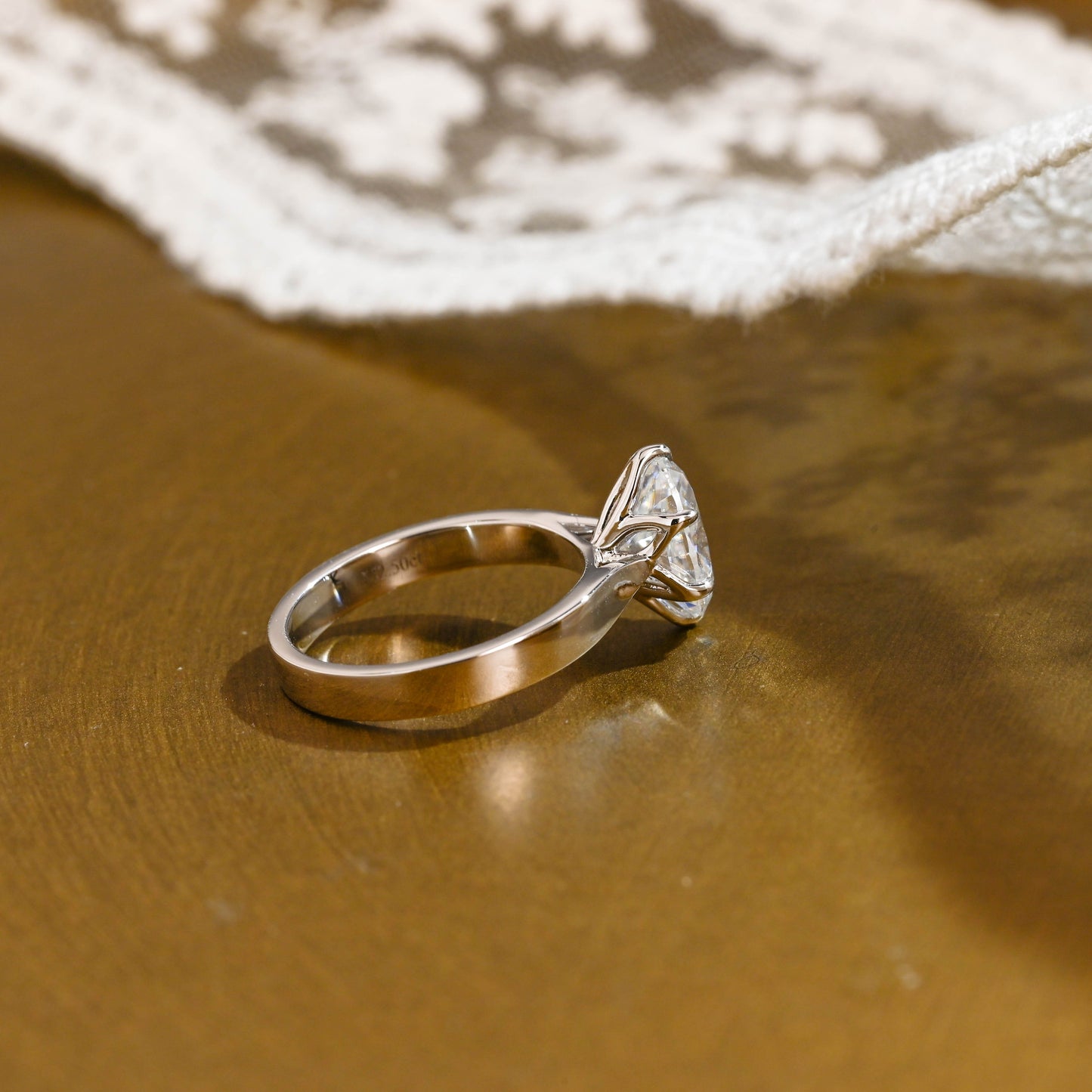 2 CT Emerald Pave Moissanite Engagement Ring