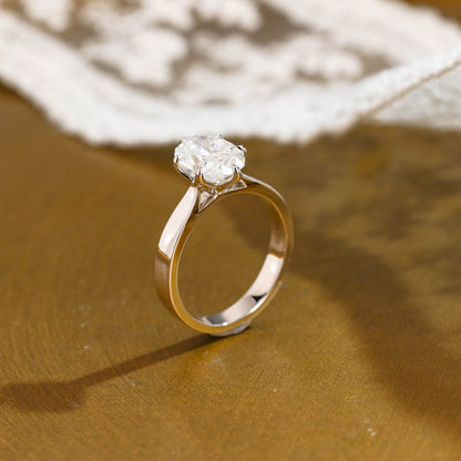 2 CT Emerald Pave Moissanite Engagement Ring