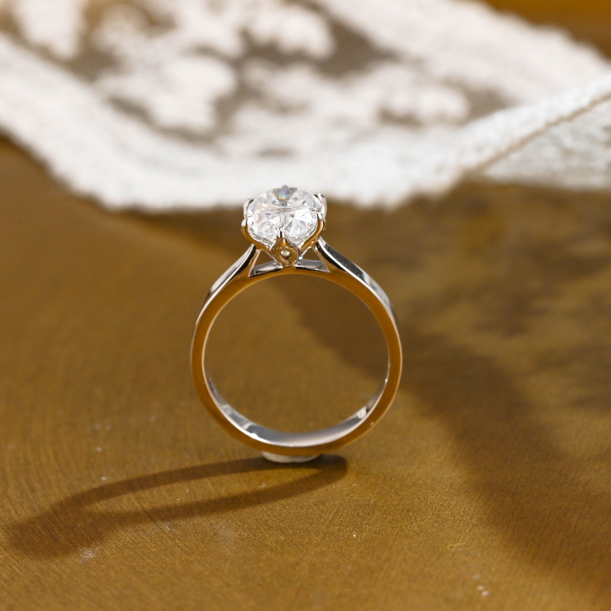 2 CT Emerald Pave Moissanite Engagement Ring