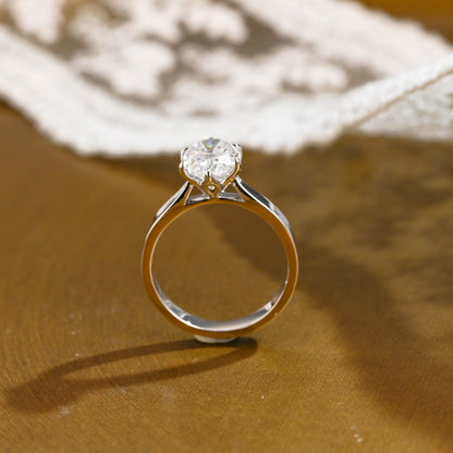 2 CT Emerald Pave Moissanite Engagement Ring