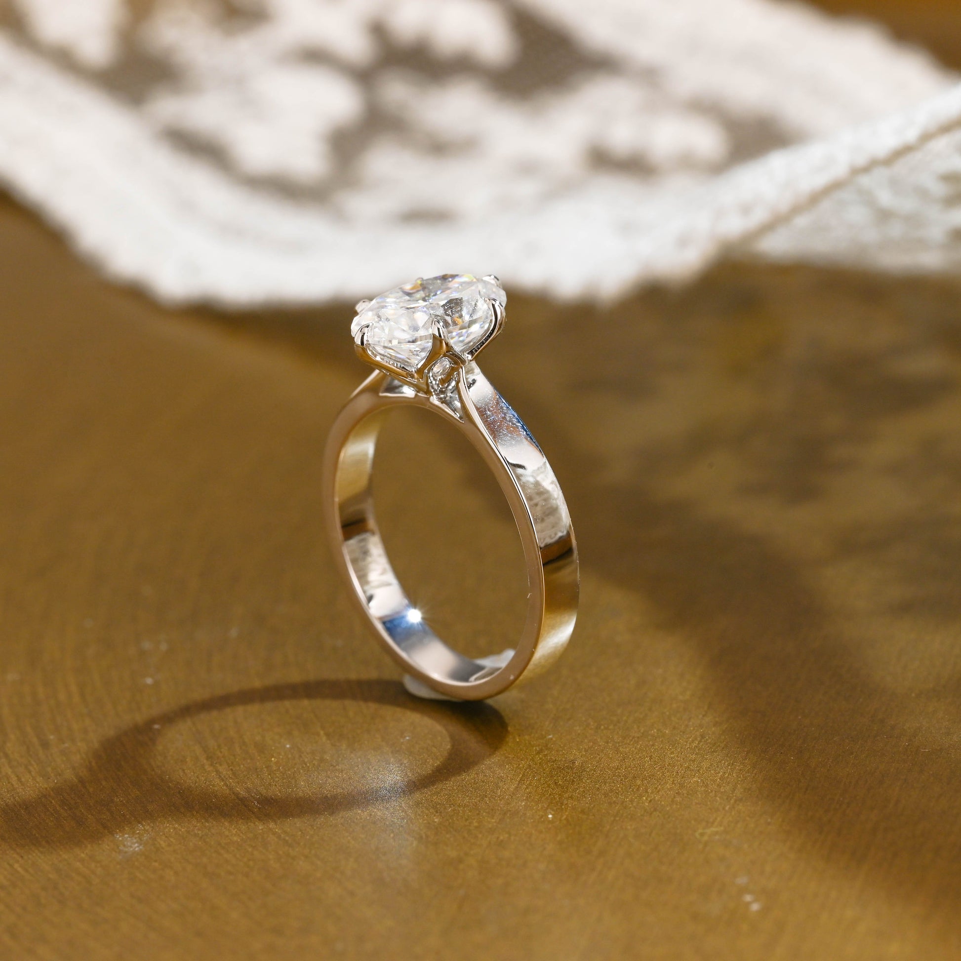 2 CT Emerald Pave Moissanite Engagement Ring